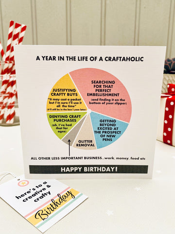 The Craftaholic Birthday Card & Gift Tag