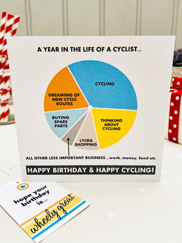 The Cyclist Birthday Card & Gift Tag
