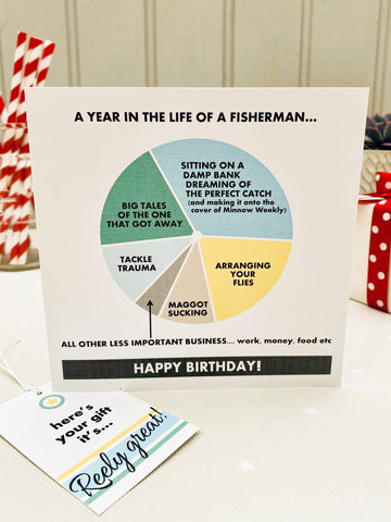 The Fisherman Birthday Card & Gift Tag