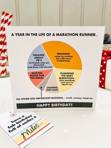 The Marathon Runner Birthday Card & Gift Tag