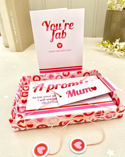 Personalised Box of 5 Promises & matching 'You're Fab!' card