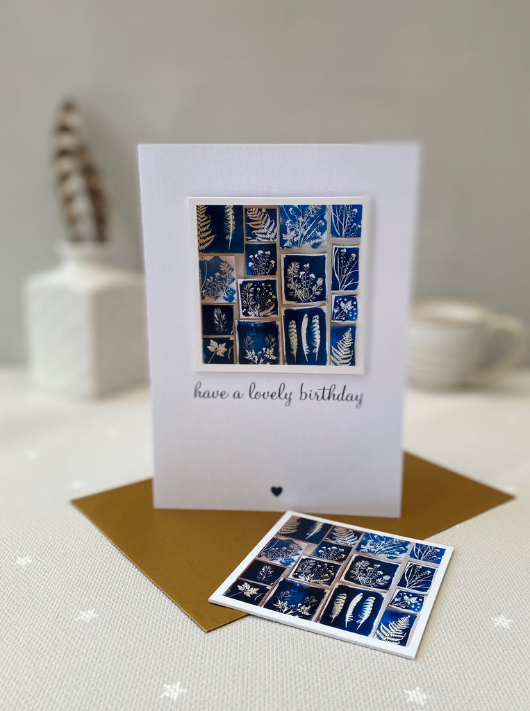 Cyanotype Sunny Sunday Collage Card