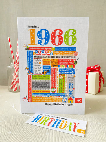 1966 (60th) Personalised Birthday Card with Matching Gift Tag