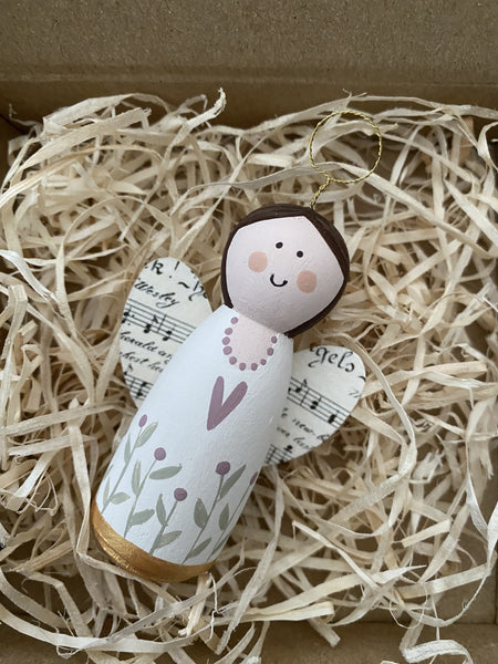 Hand Painted Wooden Angel