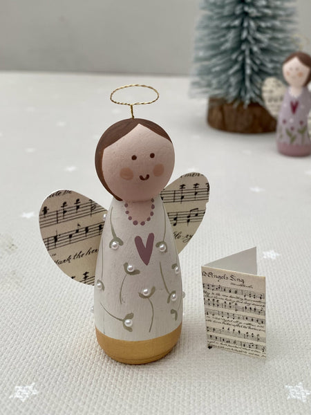 Hand Painted Wooden Angel