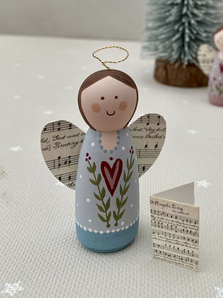 Hand Painted Wooden Angel
