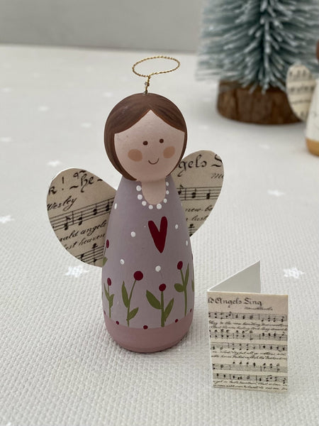 Hand Painted Wooden Angel