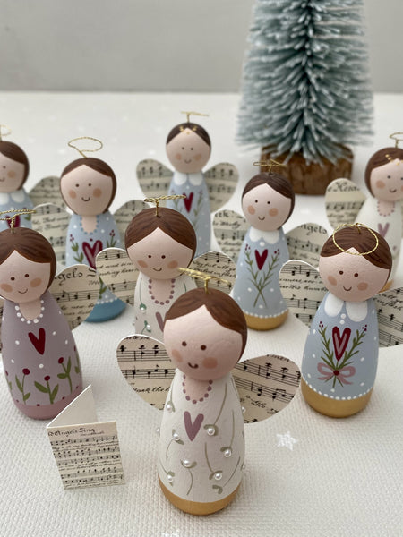 Hand Painted Wooden Angel