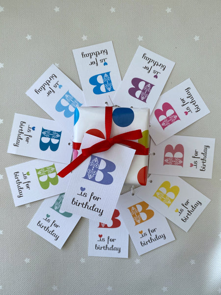 24 B is for Birthday Gift Tags