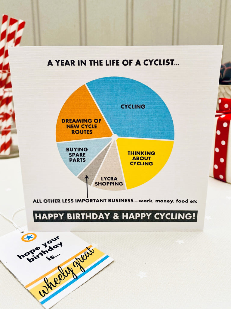 The Cyclist Birthday Card & Gift Tag