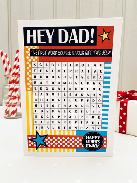 Hey Dad! Wordsearch Father's Day Card