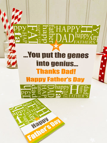 Father's Day 'Genes into Genius' Card and Gift Tag