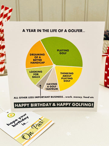 The Golfer Birthday Card & Gift Tag.