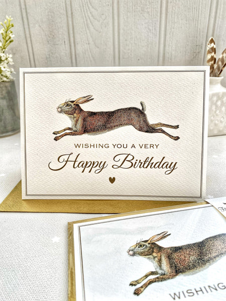 Hare Birthday Cards. Set of 3