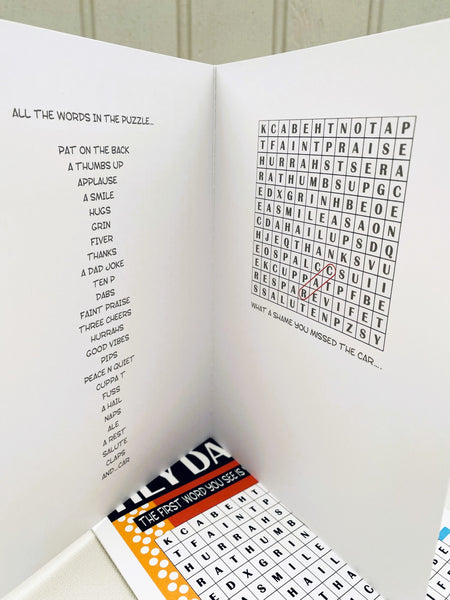 Hey Dad! Wordsearch Birthday Card