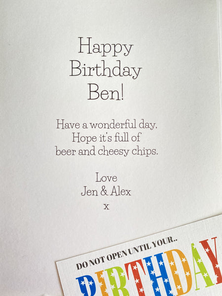 1935 (90th) Personalised Birthday Card with Matching Gift Tag