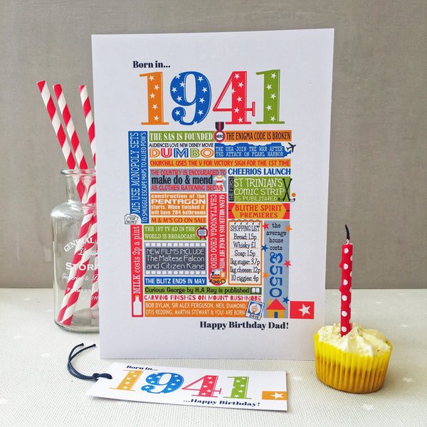 Year of Birth Personalised Birthday Card- Choose your year
