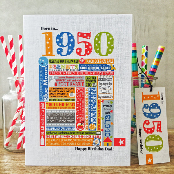 Year of Birth Personalised Birthday Card- Choose your year