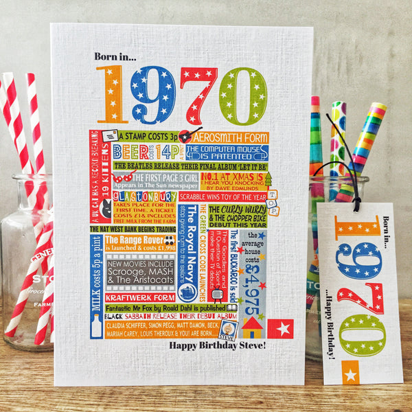 Year of Birth Personalised Birthday Card- Choose your year