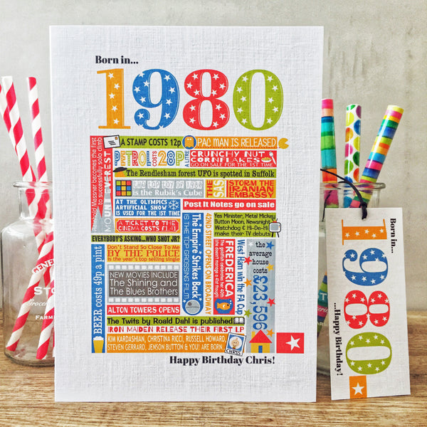 Year of Birth Personalised Birthday Card- Choose your year
