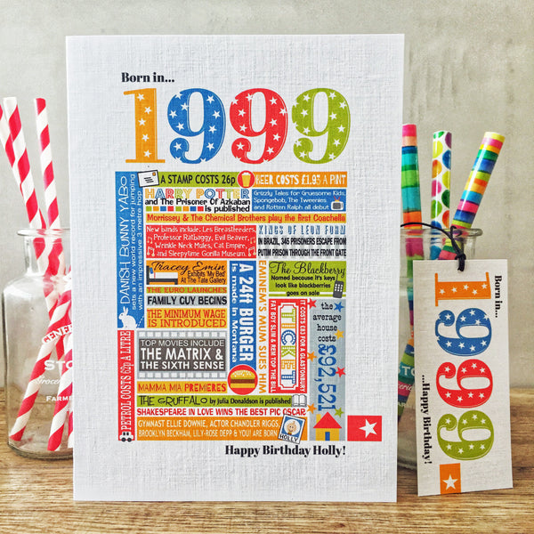 Year of Birth Personalised Birthday Card- Choose your year