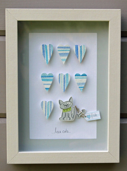 Cat....3D Framed Watercolour Picture