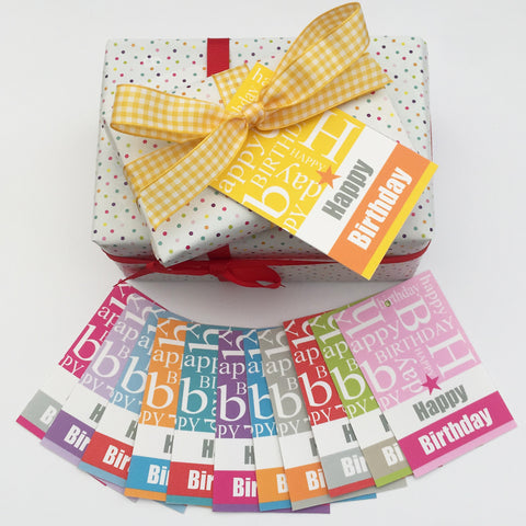 Birthday Typography Gift Tags.