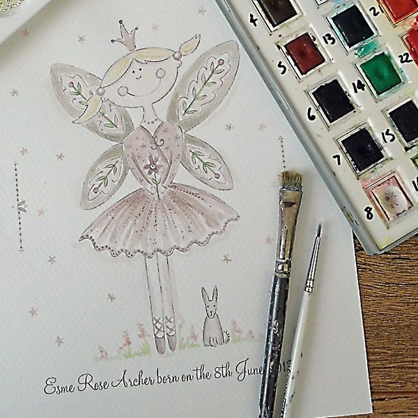 Woodland Fairy Personalised Watercolour
