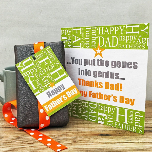 Father's Day 'Genes into Genius' Card and Gift Tag