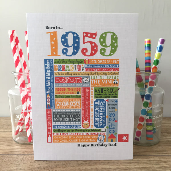 Year of Birth Personalised Birthday Card- Choose your year