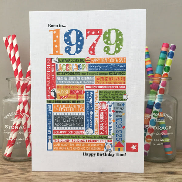 Year of Birth Personalised Birthday Card- Choose your year