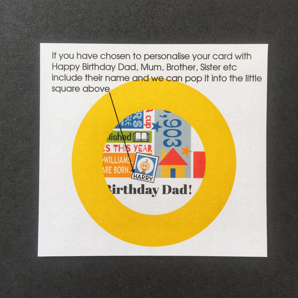 1954 (70th) Personalised Birthday Card with Matching Gift Tag