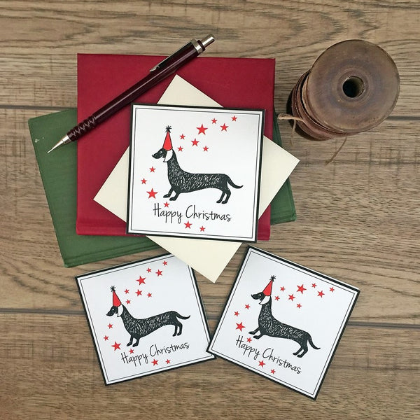 Dachshund Christmas Cards. Set of 12.