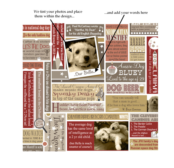 'My Dog' Personalised Photo Print in Red