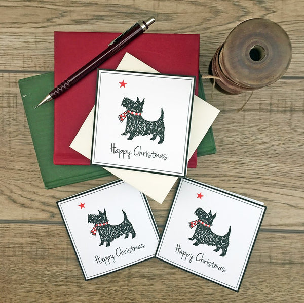 Scotty Dog Christmas Cards. Set of 12.